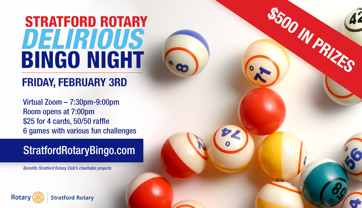 Save the Date - Stratford Rotary Delirious Bingo Night 