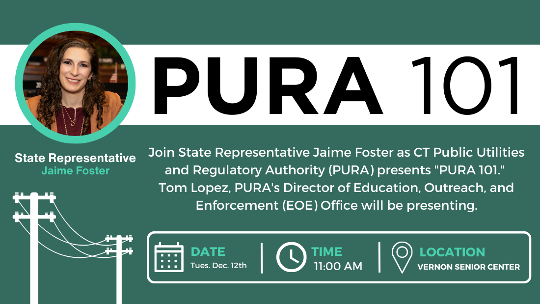 Join me and PURA representatives for a "PURA 101" presentation. 