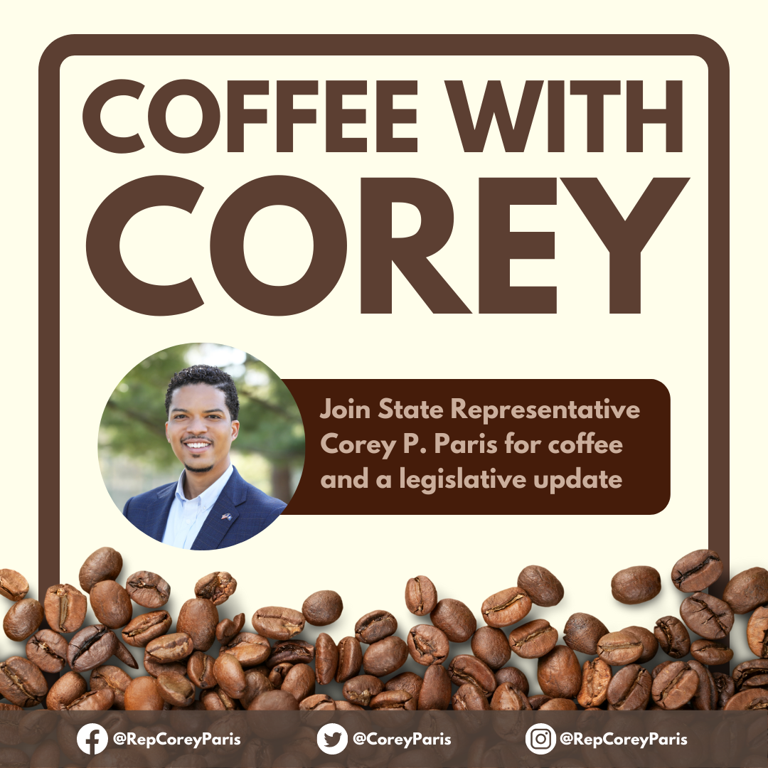 Coffee with Corey, Saturday, March 4, 11 a.m. to 1 p.m.