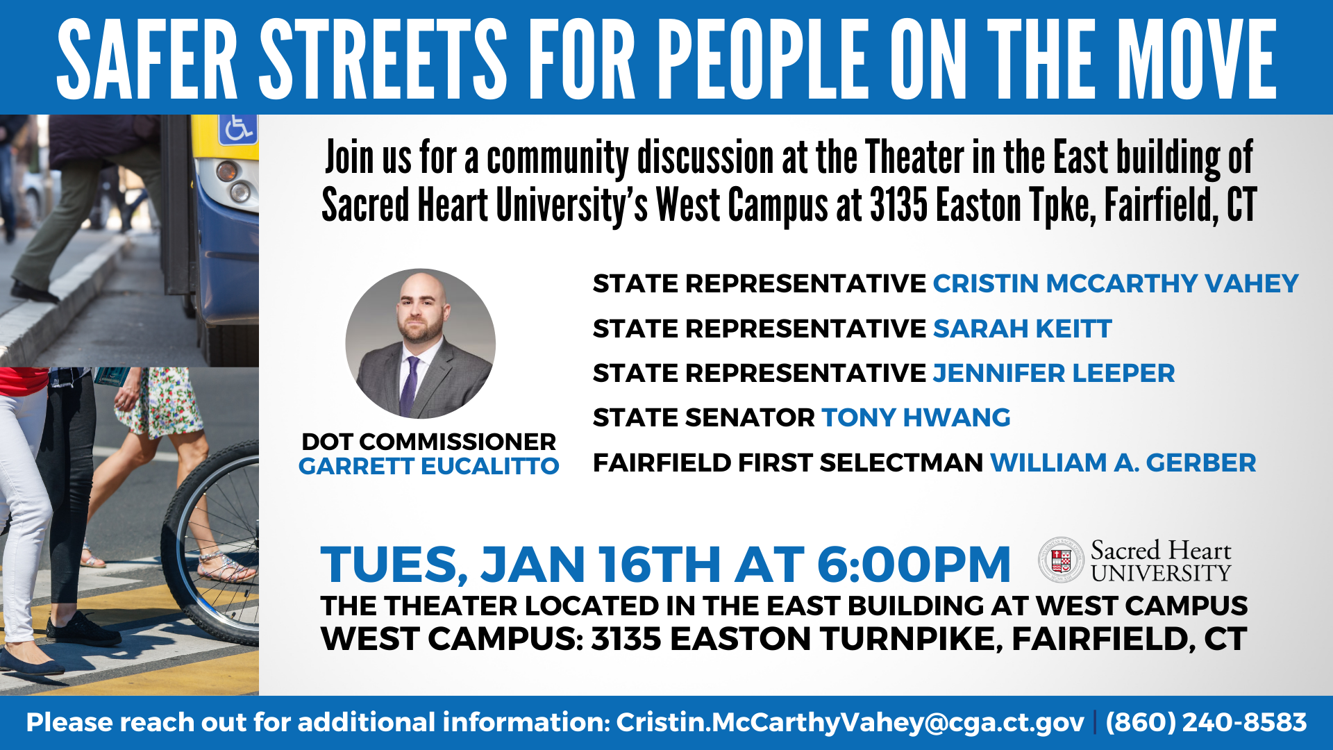 The meeting takes place at SHU on Tuesday, January 16, at 6 p.m.