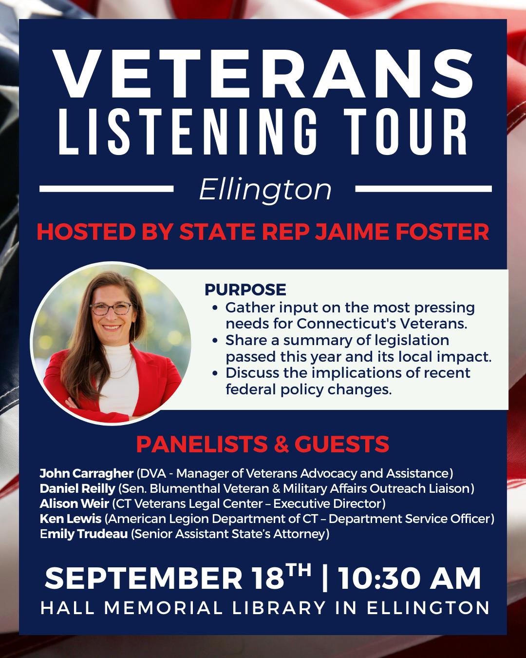Local veterans - join us at Hall Memorial Library on September 18!