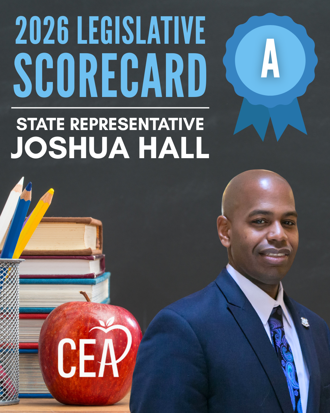 Rep. Hall received an A from the CT Education Association (CEA)