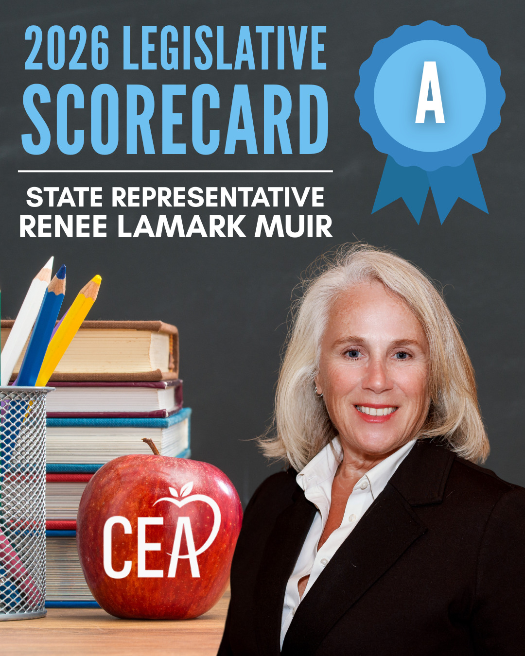 Rep. Lamark Muir receives an A from the Connecticut Education Association (CEA).