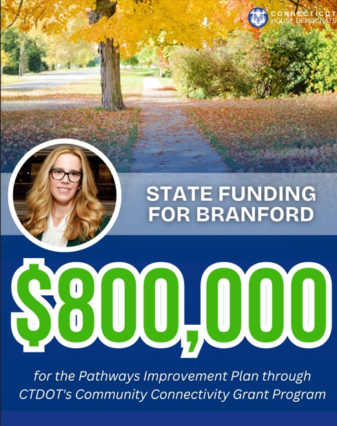 Branford has received an $800,000 grant for the Pathways Improvement Plan.