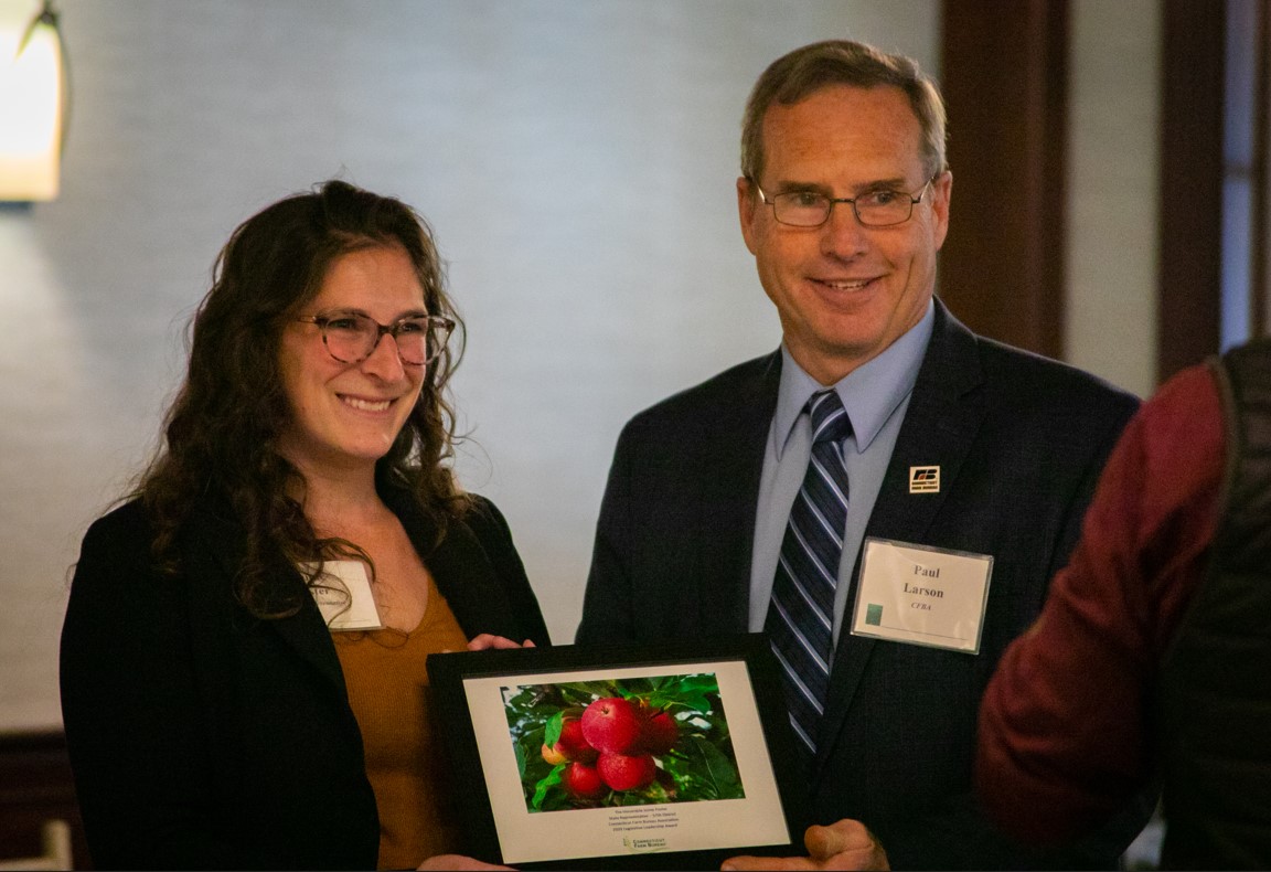Receiving the Legislator of the Year Award from the CT Farm Bureau