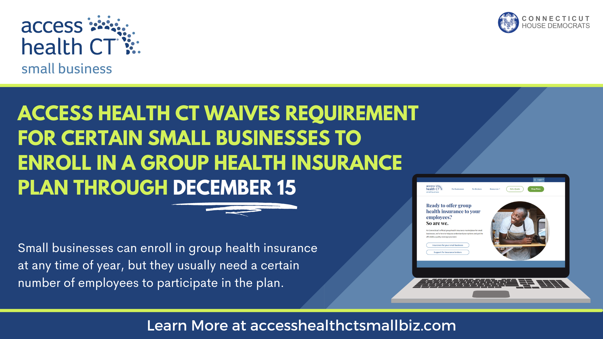 Access Health CT Waives Small Business Requirement 