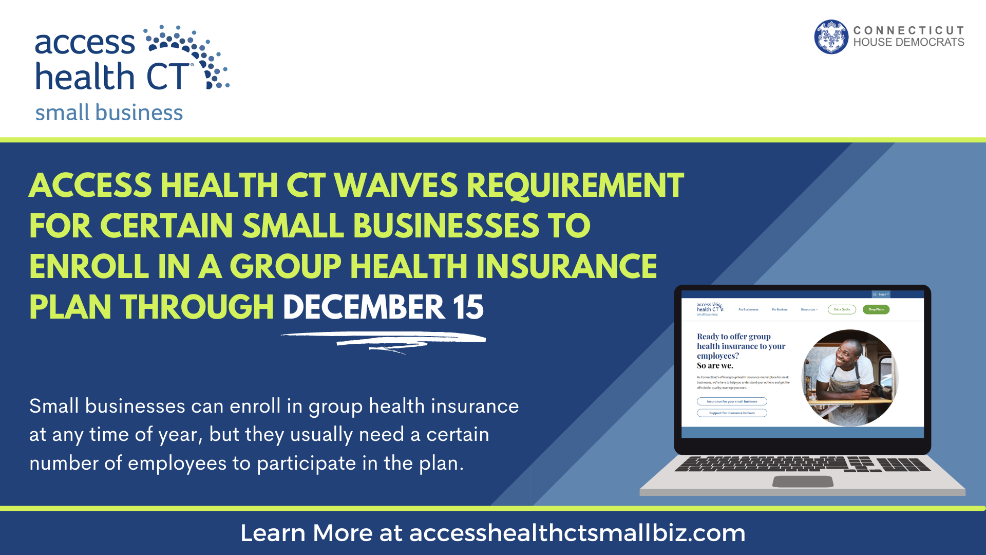 Access Health CT Waives Small Business Requirement