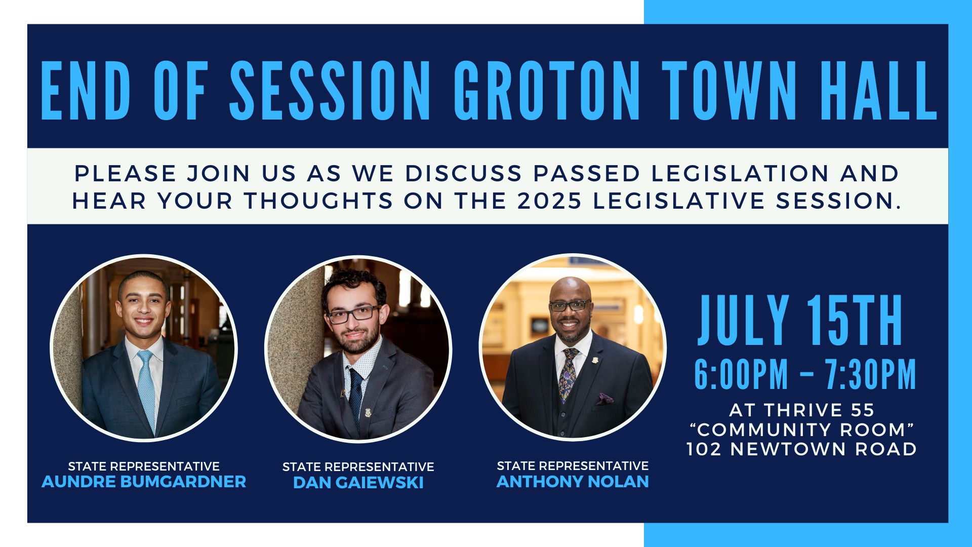 End of Session Groton Town Hall