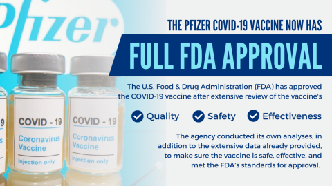 Pfizer vaccine approved by FDA