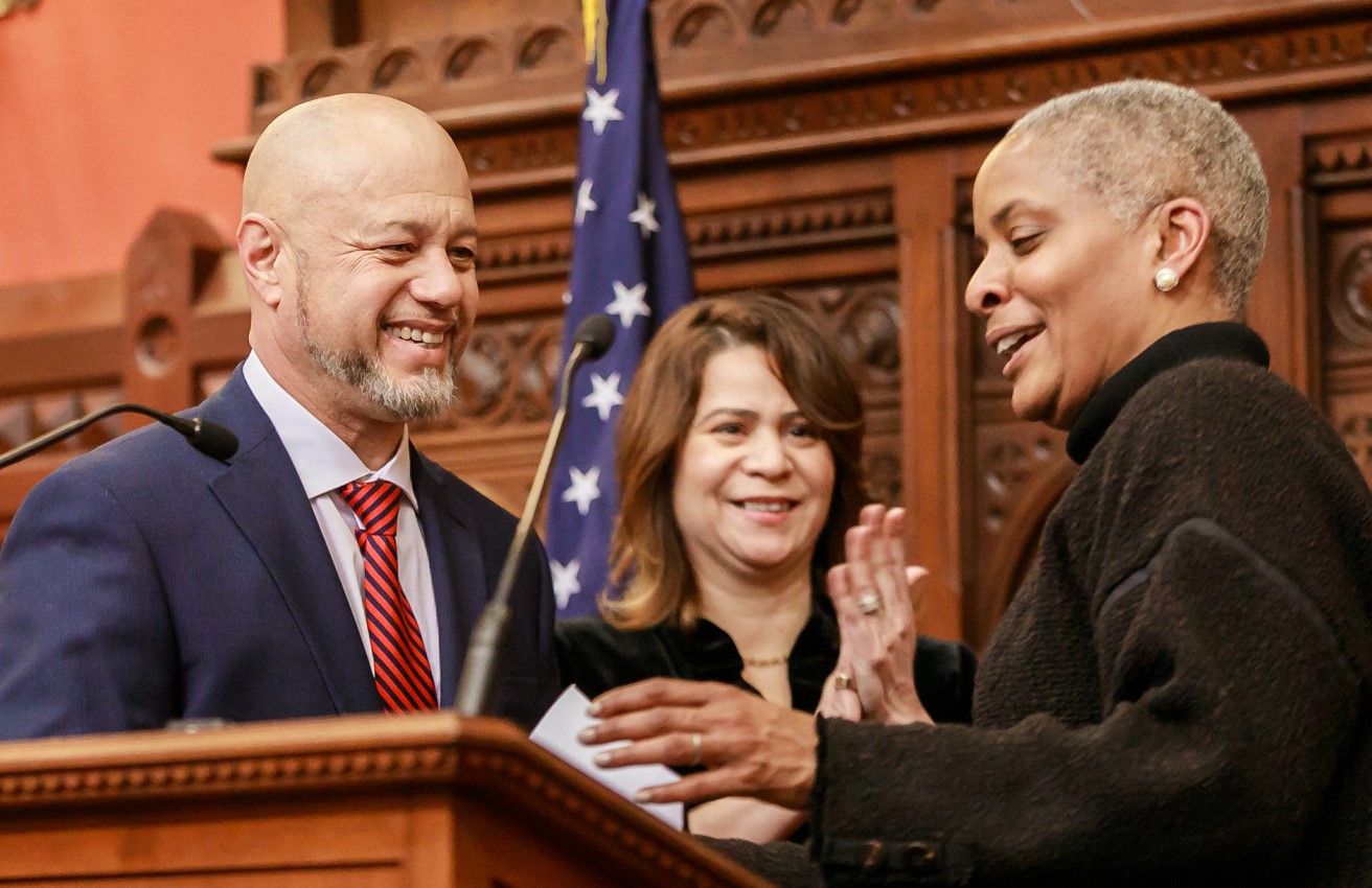 James Sánchez swears into office in the House Chambers on Monday, March 6 in Hartford