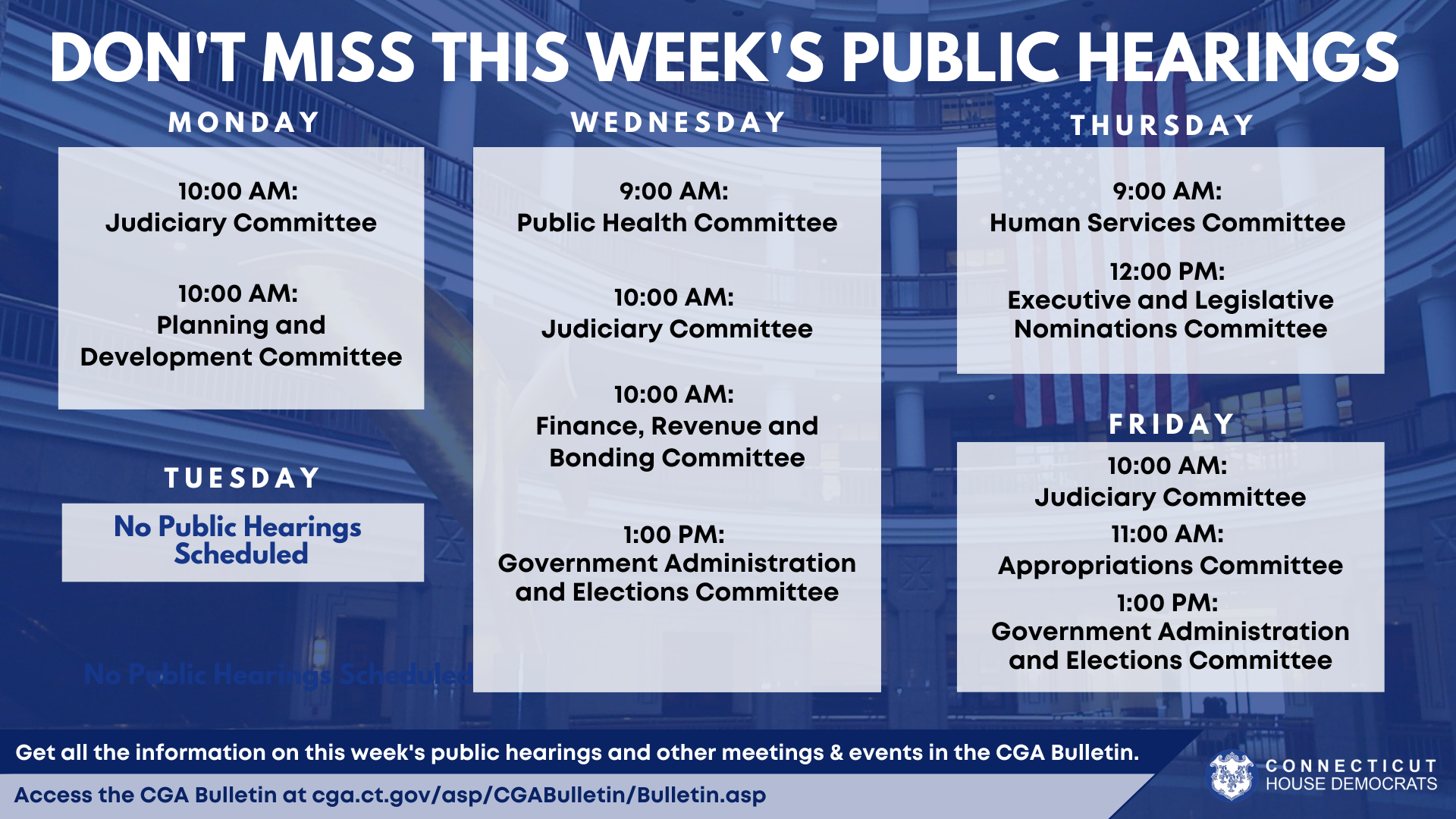 March 23 Public Hearings