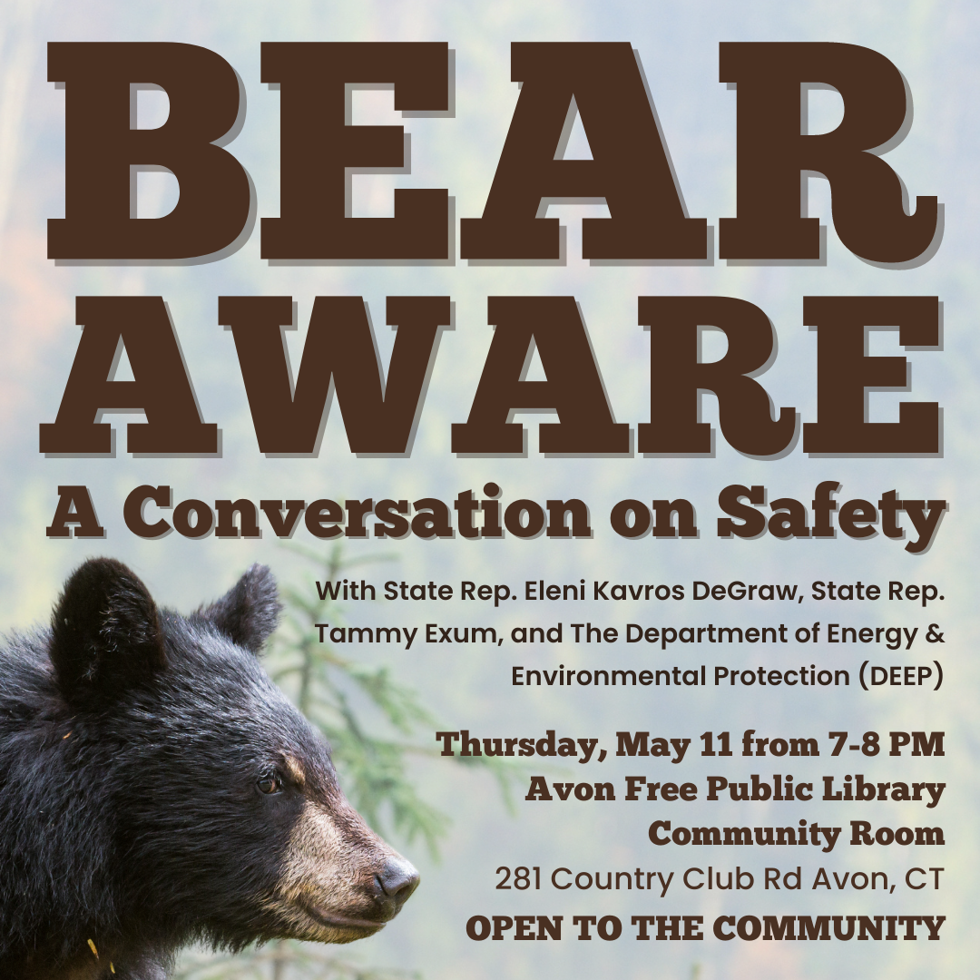 Bear Aware program at Avon Library on May 11