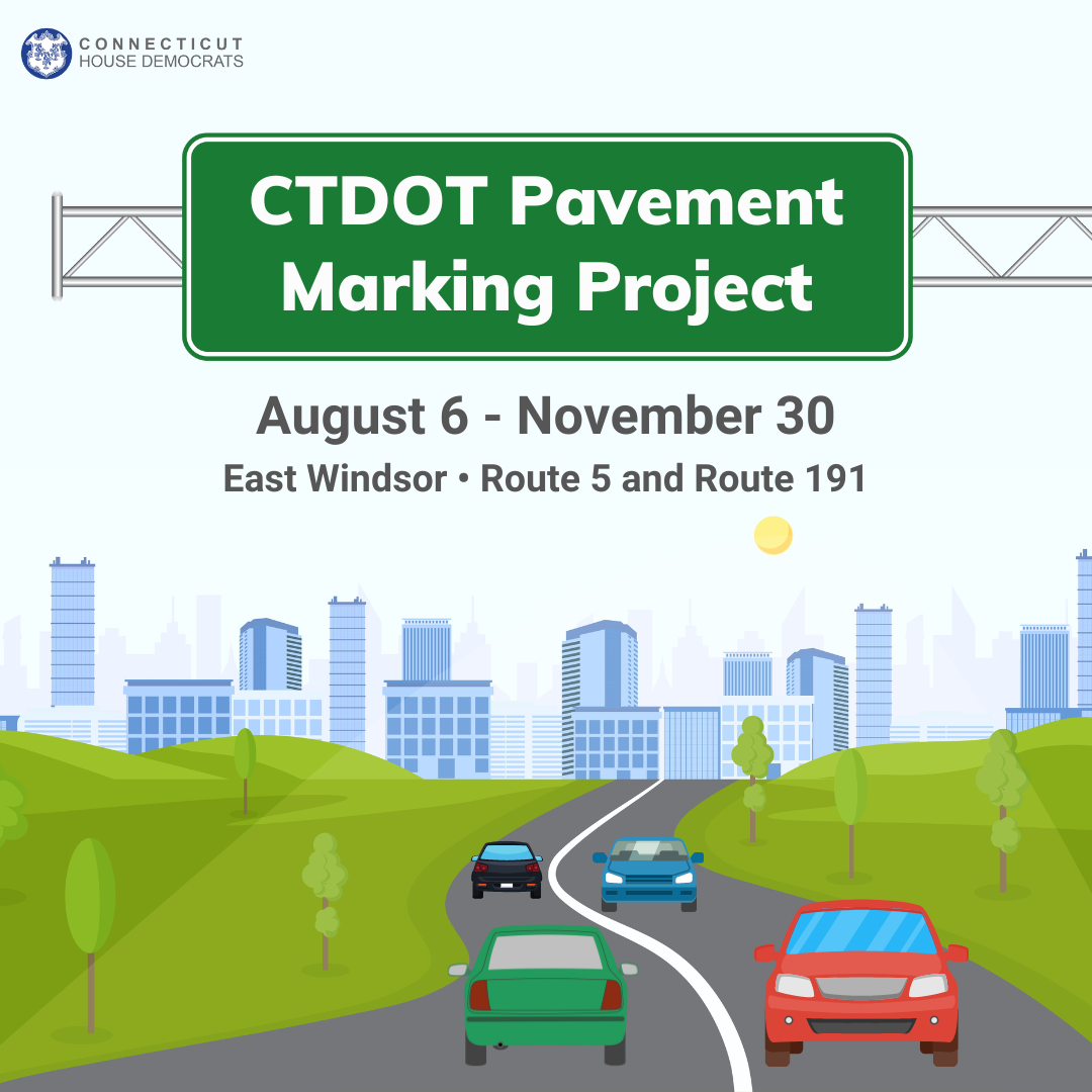 Pavement marking project set to start in East Windsor on August 6. The project will run until November 30.
