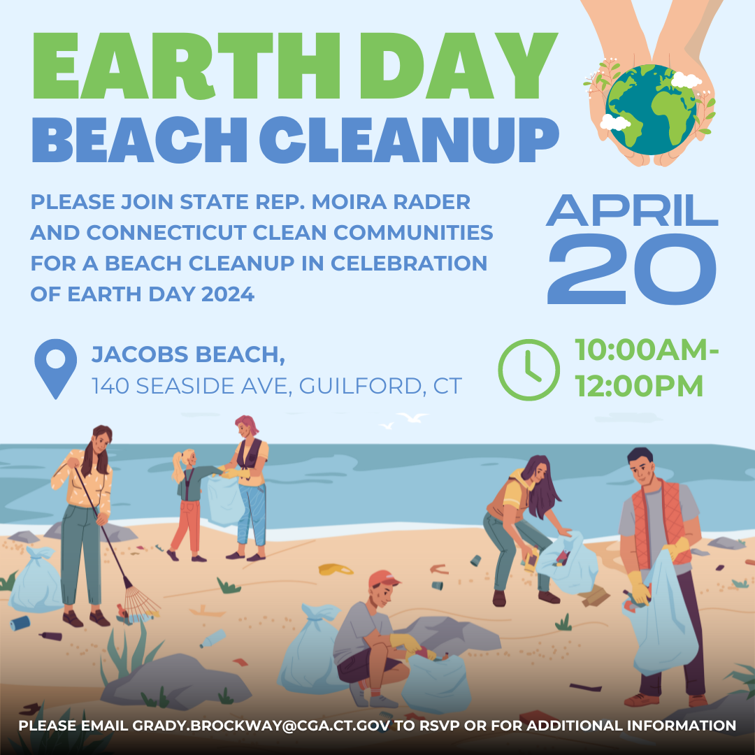 Join me Saturday for a cleanup at Jacobs Beach in Guilford.