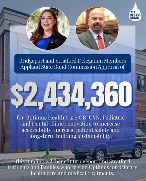 Applauding the approval of State Bond Commission funds for renovations at Optimus Health Care.