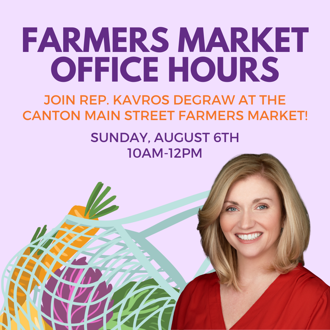 Join me Sunday, August 6, 10 a.m. to 12 p.m., at the Canton Farmers Market!