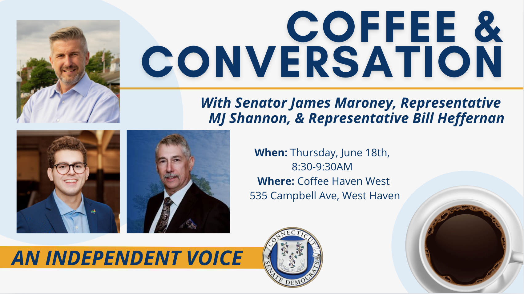 Coffee and conversation at Coffee Haven West on June 18.