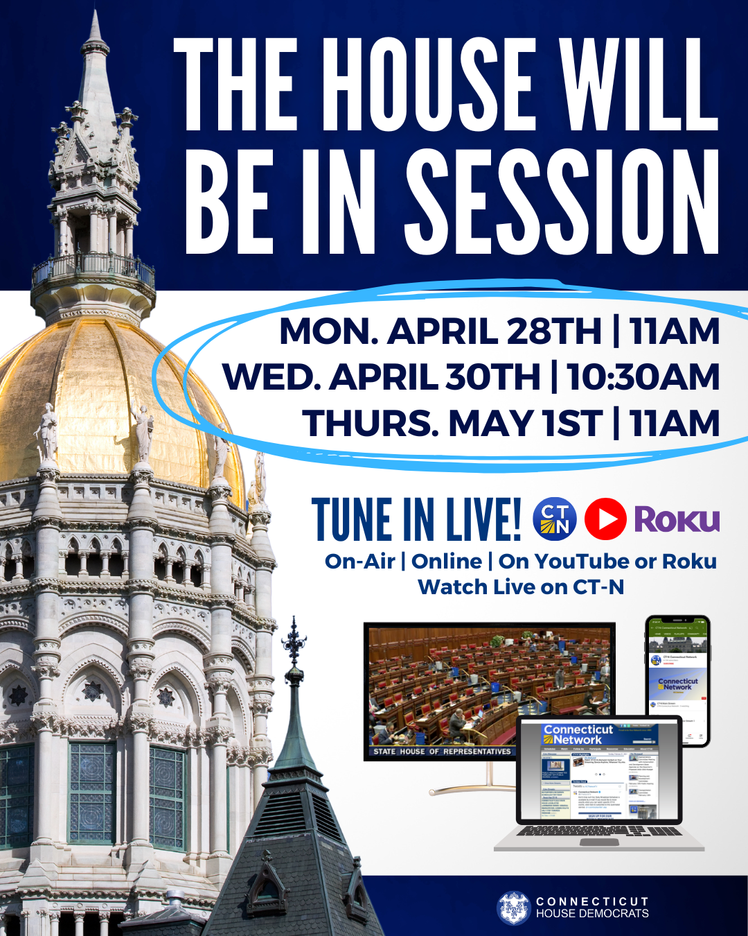 House session days are April 28, 30, & May 1 this week.