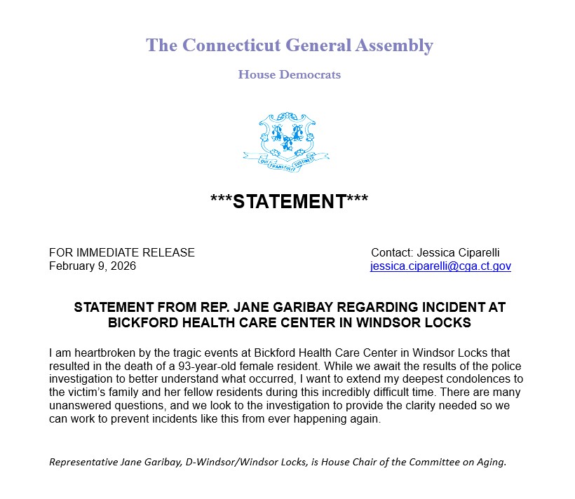 Statement on February 8 incident at Bickford Health Care Center that resulted in the death of a 93-year-old resident.