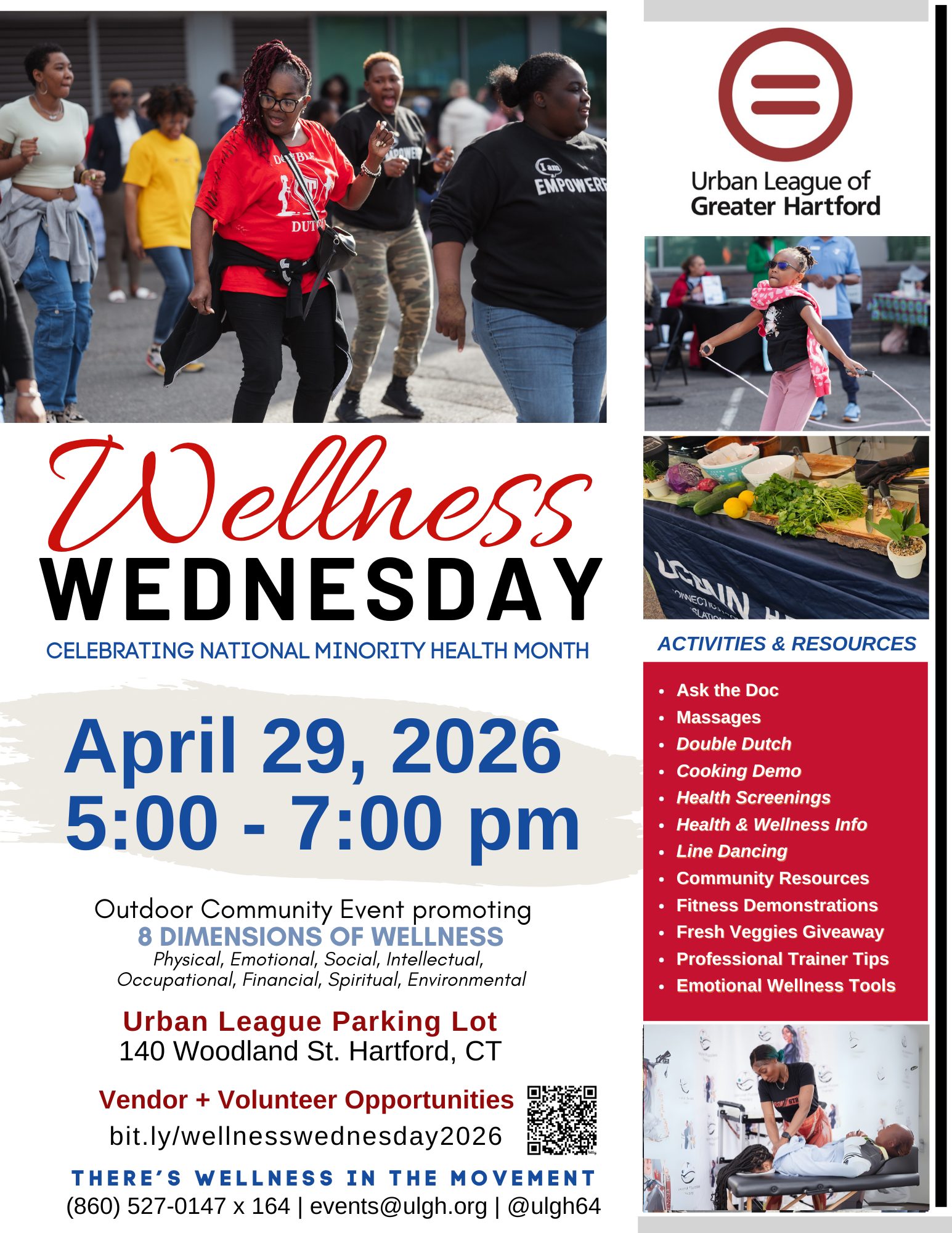 Urban League of Greater Hartford will host a Wellness Wednesday event on April 29.