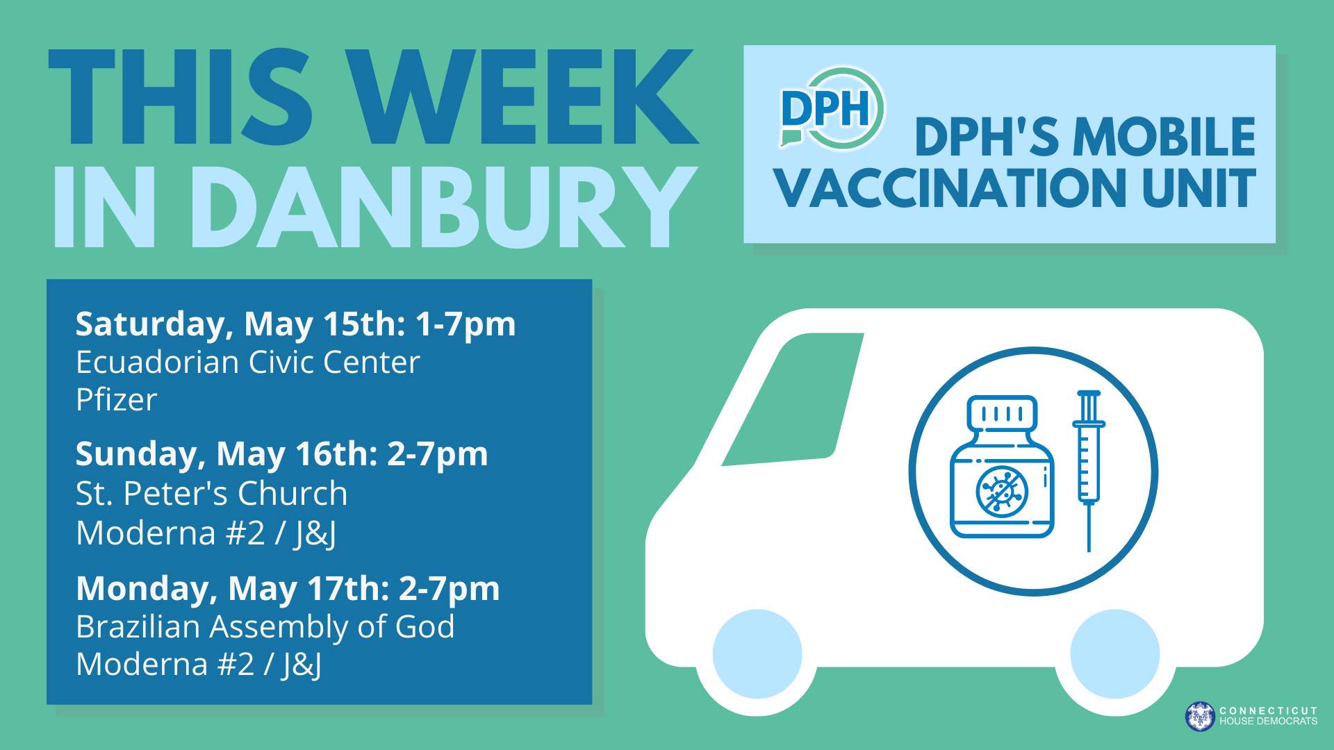 DPH Mobile Unit in Danbury This Weekend